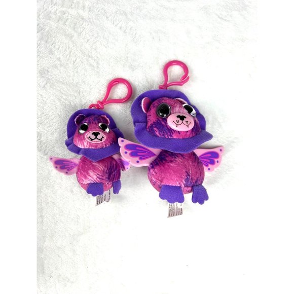 3 Hatchimals one Glittering Garden no sound with two Twin Plush Clip On Lion Pin - Picture 2 of 5